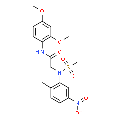 ChemSpider 2D Image | N-(2,4-Dimethoxyphenyl)-N~2~-(2-methyl-5-nitrophenyl)-N~2~-(methylsulfonyl)glycinamide | C18H21N3O7S