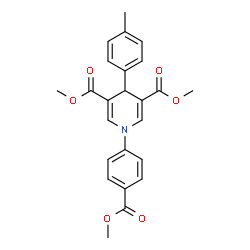 ChemSpider 2D Image | Dimethyl 1-[4-(methoxycarbonyl)phenyl]-4-(4-methylphenyl)-1,4-dihydro-3,5-pyridinedicarboxylate | C24H23NO6