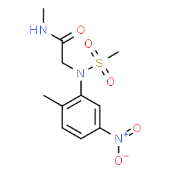 ChemSpider 2D Image | N-Methyl-N~2~-(2-methyl-5-nitrophenyl)-N~2~-(methylsulfonyl)glycinamide | C11H15N3O5S