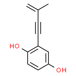 ChemSpider 2D Image | 2-(3-Methyl-3-buten-1-yn-1-yl)-1,4-benzenediol | C11H10O2