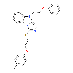 ChemSpider 2D Image | 3-{[2-(4-Methylphenoxy)ethyl]sulfanyl}-9-(2-phenoxyethyl)-9H-[1,2,4]triazolo[4,3-a]benzimidazole | C25H24N4O2S