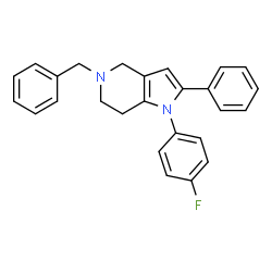 ChemSpider 2D Image | 5-Benzyl-1-(4-fluorophenyl)-2-phenyl-4,5,6,7-tetrahydro-1H-pyrrolo[3,2-c]pyridine | C26H23FN2