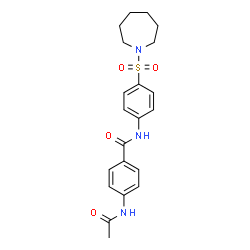 ChemSpider 2D Image | 4-Acetamido-N-[4-(1-azepanylsulfonyl)phenyl]benzamide | C21H25N3O4S