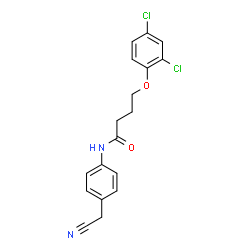 ChemSpider 2D Image | N-[4-(Cyanomethyl)phenyl]-4-(2,4-dichlorophenoxy)butanamide | C18H16Cl2N2O2