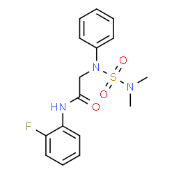 ChemSpider 2D Image | N~2~-(Dimethylsulfamoyl)-N-(2-fluorophenyl)-N~2~-phenylglycinamide | C16H18FN3O3S