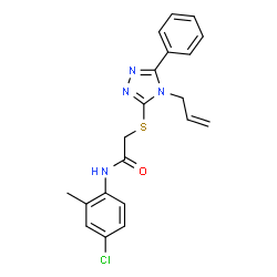 ChemSpider 2D Image | 2-[(4-Allyl-5-phenyl-4H-1,2,4-triazol-3-yl)sulfanyl]-N-(4-chloro-2-methylphenyl)acetamide | C20H19ClN4OS
