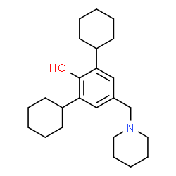 ChemSpider 2D Image | 2,6-Dicyclohexyl-4-(1-piperidinylmethyl)phenol | C24H37NO
