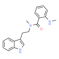 ChemSpider 2D Image | N-[2-(1H-Indol-3-yl)ethyl]-N-methyl-2-(methylamino)benzamide | C19H21N3O