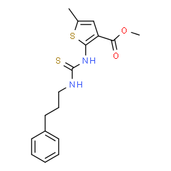 ChemSpider 2D Image | Methyl 5-methyl-2-{[(3-phenylpropyl)carbamothioyl]amino}-3-thiophenecarboxylate | C17H20N2O2S2