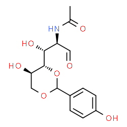 ChemSpider 2D Image | 2-Acetamido-2-deoxy-4,6-O-(4-hydroxybenzylidene)-D-glucose | C15H19NO7