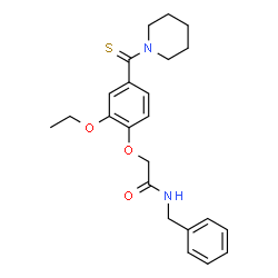 ChemSpider 2D Image | N-Benzyl-2-[2-ethoxy-4-(1-piperidinylcarbonothioyl)phenoxy]acetamide | C23H28N2O3S