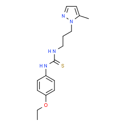 ChemSpider 2D Image | 1-(4-Ethoxyphenyl)-3-[3-(5-methyl-1H-pyrazol-1-yl)propyl]thiourea | C16H22N4OS
