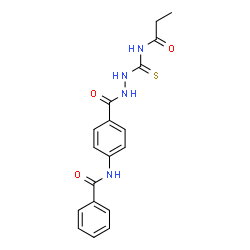 ChemSpider 2D Image | N-(4-{[2-(Propionylcarbamothioyl)hydrazino]carbonyl}phenyl)benzamide | C18H18N4O3S