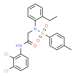 ChemSpider 2D Image | N-(2,3-Dichlorophenyl)-N~2~-(2-ethylphenyl)-N~2~-[(4-methylphenyl)sulfonyl]glycinamide | C23H22Cl2N2O3S