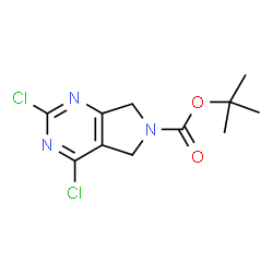 ChemSpider 2D Image | tert-butyl 2,4-dichloro-5H,6H,7H-pyrrolo[3,4-d]pyrimidine-6-carboxylate | C11H13Cl2N3O2
