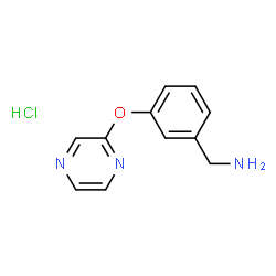 ChemSpider 2D Image | 3-(Pyrazin-2-yloxy)-benzylamine hydrochloride | C11H12ClN3O