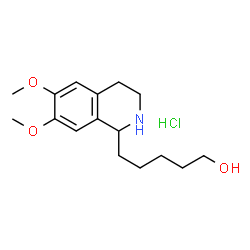 ChemSpider 2D Image | 5-(6,7-Dimethoxy-1,2,3,4-tetrahydro-isoquinolin-1-yl)-pentan-1-ol hydrochloride | C16H26ClNO3