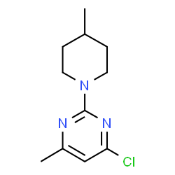 ChemSpider 2D Image | 4-Chloro-6-methyl-2-(4-methyl-1-piperidinyl)pyrimidine | C11H16ClN3
