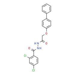ChemSpider 2D Image | N'-[(4-Biphenylyloxy)acetyl]-2,4-dichlorobenzohydrazide | C21H16Cl2N2O3