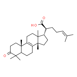 ChemSpider 2D Image | (5xi,13xi,14beta,17alpha,20S)-3-Oxolanosta-8,24-dien-21-oic acid | C30H46O3