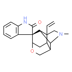ChemSpider 2D Image | (3S)-4'-Methyl-2'-vinylspiro[indole-3,7'-[9]oxa[4]azatetracyclo[6.3.1.0~2,6~.0~5,11~]dodecan]-2(1H)-one | C20H22N2O2