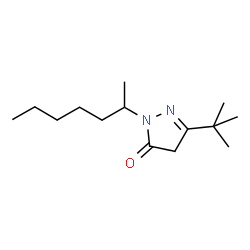 ChemSpider 2D Image | 5-tert-Butyl-2-(1-methyl-hexyl)-2,4-dihydro-pyrazol-3-one | C14H26N2O
