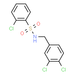 ChemSpider 2D Image | 2-Chloro-N-(3,4-dichlorobenzyl)benzenesulfonamide | C13H10Cl3NO2S