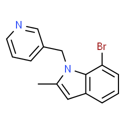 ChemSpider 2D Image | 7-Bromo-2-methyl-1-(3-pyridinylmethyl)-1H-indole | C15H13BrN2
