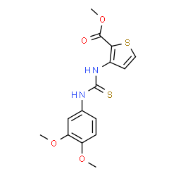 ChemSpider 2D Image | Methyl 3-{[(3,4-dimethoxyphenyl)carbamothioyl]amino}-2-thiophenecarboxylate | C15H16N2O4S2