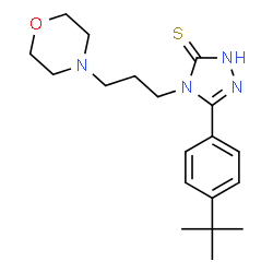 ChemSpider 2D Image | 5-[4-(2-Methyl-2-propanyl)phenyl]-4-[3-(4-morpholinyl)propyl]-2,4-dihydro-3H-1,2,4-triazole-3-thione | C19H28N4OS