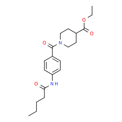 ChemSpider 2D Image | Ethyl 1-[4-(pentanoylamino)benzoyl]-4-piperidinecarboxylate | C20H28N2O4