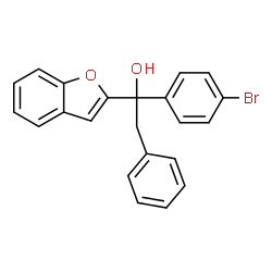 ChemSpider 2D Image | 1-(1-Benzofuran-2-yl)-1-(4-bromophenyl)-2-phenylethanol | C22H17BrO2