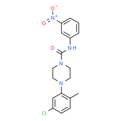 ChemSpider 2D Image | 4-(5-Chloro-2-methylphenyl)-N-(3-nitrophenyl)-1-piperazinecarboxamide | C18H19ClN4O3