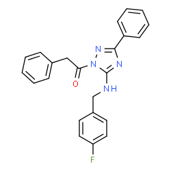 ChemSpider 2D Image | 1-{5-[(4-Fluorobenzyl)amino]-3-phenyl-1H-1,2,4-triazol-1-yl}-2-phenylethanone | C23H19FN4O