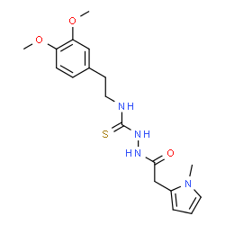 ChemSpider 2D Image | N-[2-(3,4-Dimethoxyphenyl)ethyl]-2-[(1-methyl-1H-pyrrol-2-yl)acetyl]hydrazinecarbothioamide | C18H24N4O3S