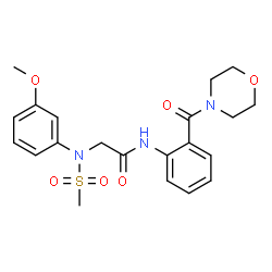 ChemSpider 2D Image | N~2~-(3-Methoxyphenyl)-N~2~-(methylsulfonyl)-N-[2-(4-morpholinylcarbonyl)phenyl]glycinamide | C21H25N3O6S