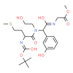 ChemSpider 2D Image | Methyl N-{[(2-hydroxyethyl)(N-{[(2-methyl-2-propanyl)oxy]carbonyl}methionyl)amino](3-hydroxyphenyl)acetyl}glycinate | C23H35N3O8S