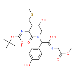 ChemSpider 2D Image | Methyl N-{[(2-hydroxyethyl)(N-{[(2-methyl-2-propanyl)oxy]carbonyl}methionyl)amino](4-hydroxyphenyl)acetyl}glycinate | C23H35N3O8S