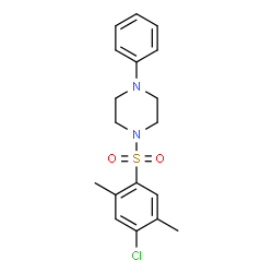 ChemSpider 2D Image | 1-[(4-Chloro-2,5-dimethylphenyl)sulfonyl]-4-phenylpiperazine | C18H21ClN2O2S