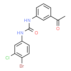 ChemSpider 2D Image | 1-(3-Acetylphenyl)-3-(4-bromo-3-chlorophenyl)urea | C15H12BrClN2O2