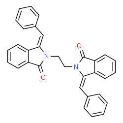 ChemSpider 2D Image | (3E,3'E)-2,2'-(1,2-Ethanediyl)bis(3-benzylidene-1-isoindolinone) | C32H24N2O2