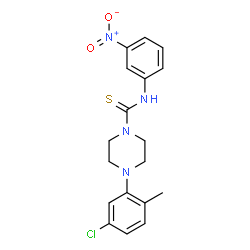ChemSpider 2D Image | 4-(5-Chloro-2-methylphenyl)-N-(3-nitrophenyl)-1-piperazinecarbothioamide | C18H19ClN4O2S