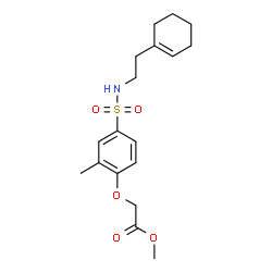 ChemSpider 2D Image | Methyl (4-{[2-(1-cyclohexen-1-yl)ethyl]sulfamoyl}-2-methylphenoxy)acetate | C18H25NO5S