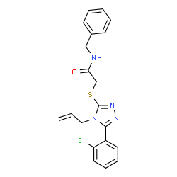 ChemSpider 2D Image | 2-{[4-Allyl-5-(2-chlorophenyl)-4H-1,2,4-triazol-3-yl]sulfanyl}-N-benzylacetamide | C20H19ClN4OS