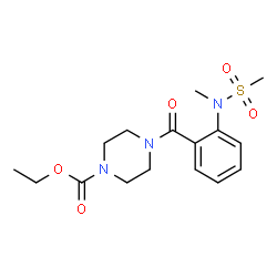 ChemSpider 2D Image | Ethyl 4-{2-[methyl(methylsulfonyl)amino]benzoyl}-1-piperazinecarboxylate | C16H23N3O5S