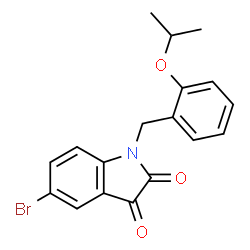 ChemSpider 2D Image | 5-Bromo-1-(2-isopropoxybenzyl)-1H-indole-2,3-dione | C18H16BrNO3