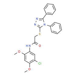 ChemSpider 2D Image | N-(5-Chloro-2,4-dimethoxyphenyl)-2-[(4,5-diphenyl-4H-1,2,4-triazol-3-yl)sulfanyl]acetamide | C24H21ClN4O3S