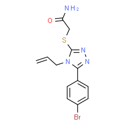 ChemSpider 2D Image | 2-{[4-Allyl-5-(4-bromophenyl)-4H-1,2,4-triazol-3-yl]sulfanyl}acetamide | C13H13BrN4OS