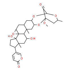 ChemSpider 2D Image | 7,13-Dihydroxy-1-methoxy-5,9,24-trimethyl-10-(2-oxo-2H-pyran-5-yl)-2,15,21,23-tetraoxaheptacyclo[20.3.1.0~3,20~.0~5,18~.0~6,14~.0~9,13~.0~14,16~]hexacosan-26-one | C31H40O10
