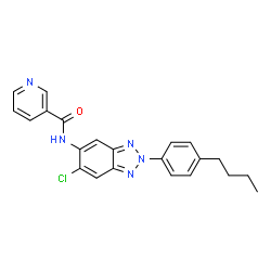 ChemSpider 2D Image | N-[2-(4-Butylphenyl)-6-chloro-2H-benzotriazol-5-yl]nicotinamide | C22H20ClN5O